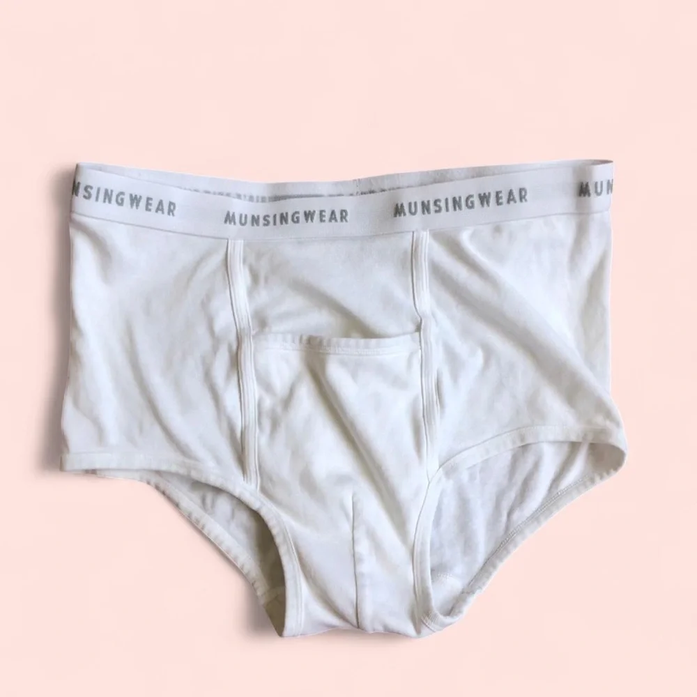 Musingwear Kangaroo Pouch Full Rise 100% Combed Cotton Sz 36 Briefs White